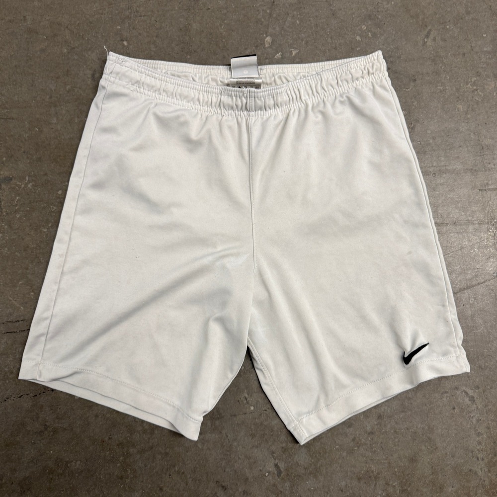 Nike‎ Mens Dri-FIT Athletic Basketball Shorts Grey White Swoosh Small S